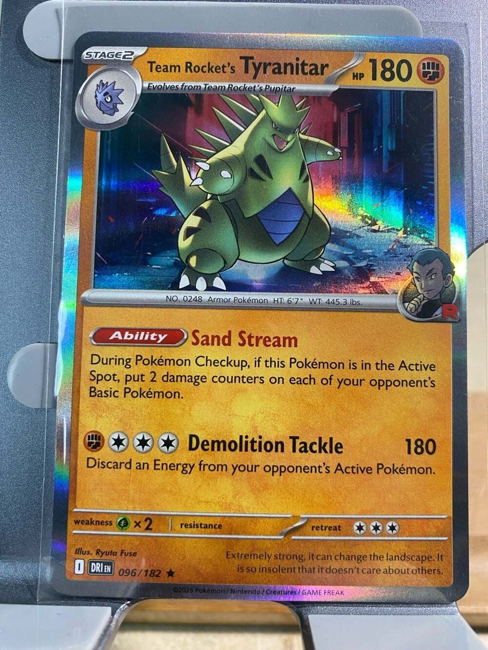 Team Rocket's Tyranitar - 096/182 - Destined Rivals - Holo Rare Pokémon Card